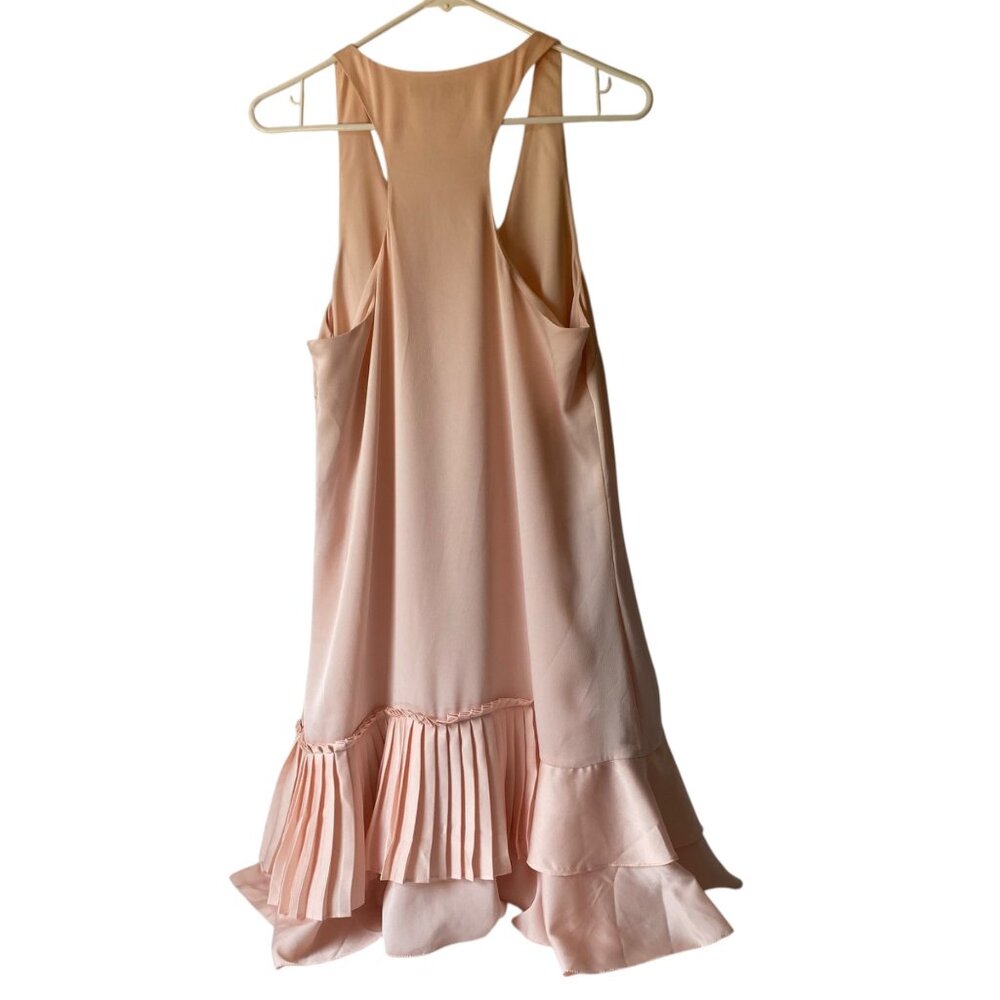 Banana Republic Sleeveless Peach Racerback Dress Ruffle Hem‎ Party Fairy Size 10 - Picture 2 of 10